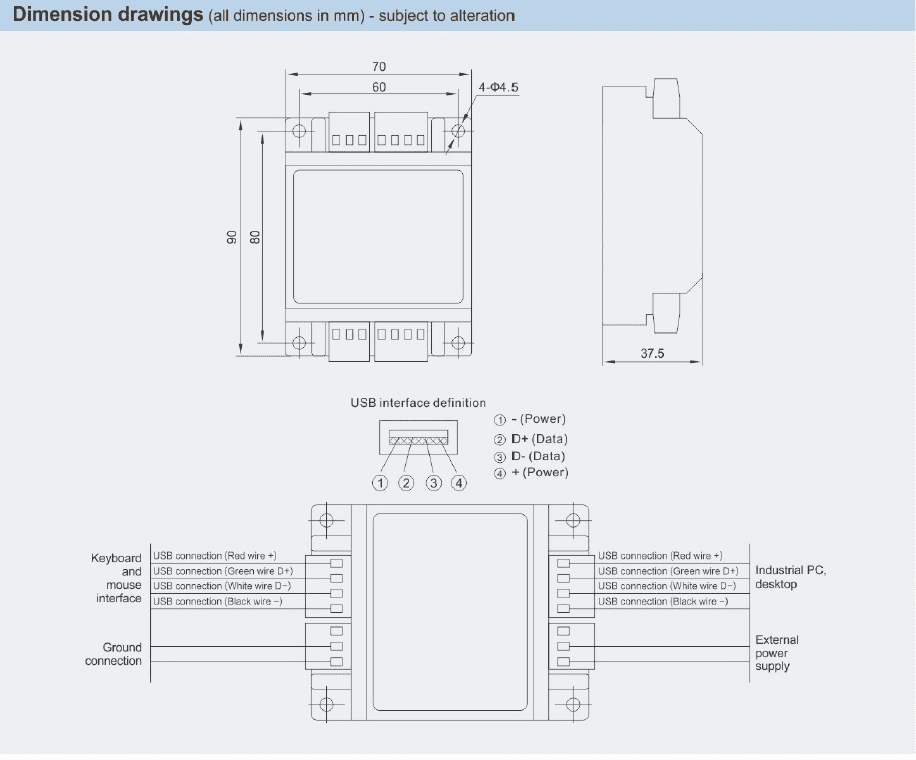 سلسلة BPC-A عازل أمان للمفاتيح والماوس المقاومة للانفجار