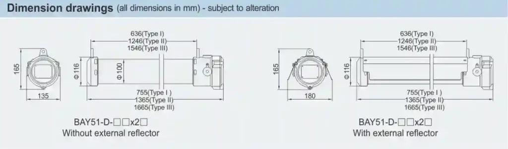 BAY51-D Series Explosion Proof Fluorescent Light Fittings T8 T5 Fluorescent Fixture