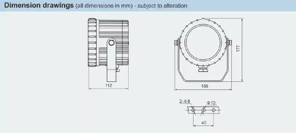 BAK85 Caution Spotlight Fittings