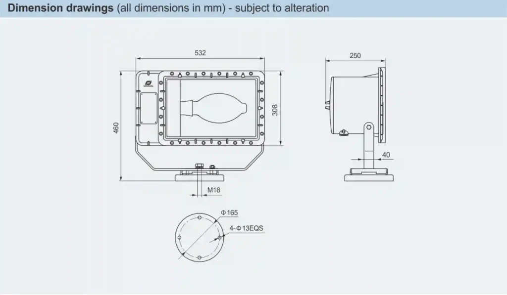 BAT85 Series Explosion Proof Floodlights , Atex Led Flood Light Corrosion Proof IP66
