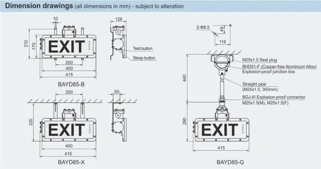 BAYD85 Caution Spotlight Fittings