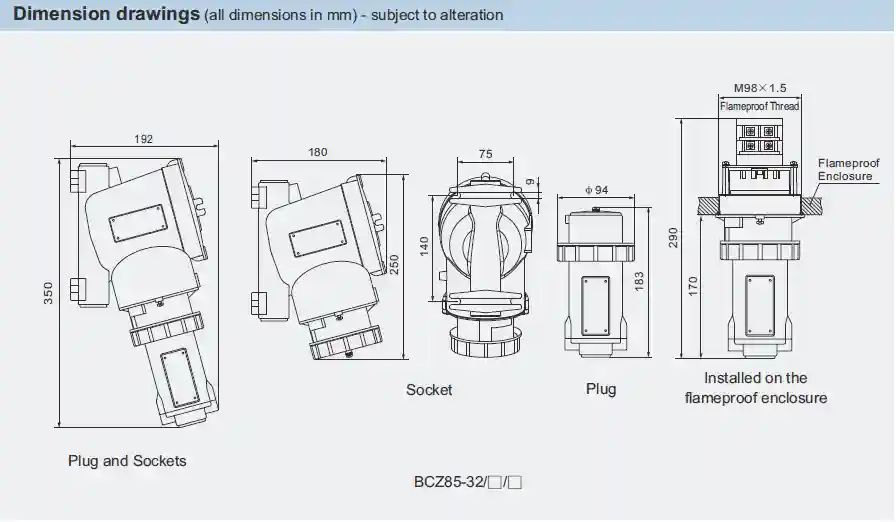 BCZ85 Series Explosion-proof Plugs and Sockets
