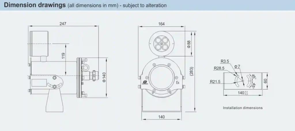 BJK-S/GD Serisi Güvenlik Patlama Kamerası IP66 IP68 Koruma ATEX Onaylı