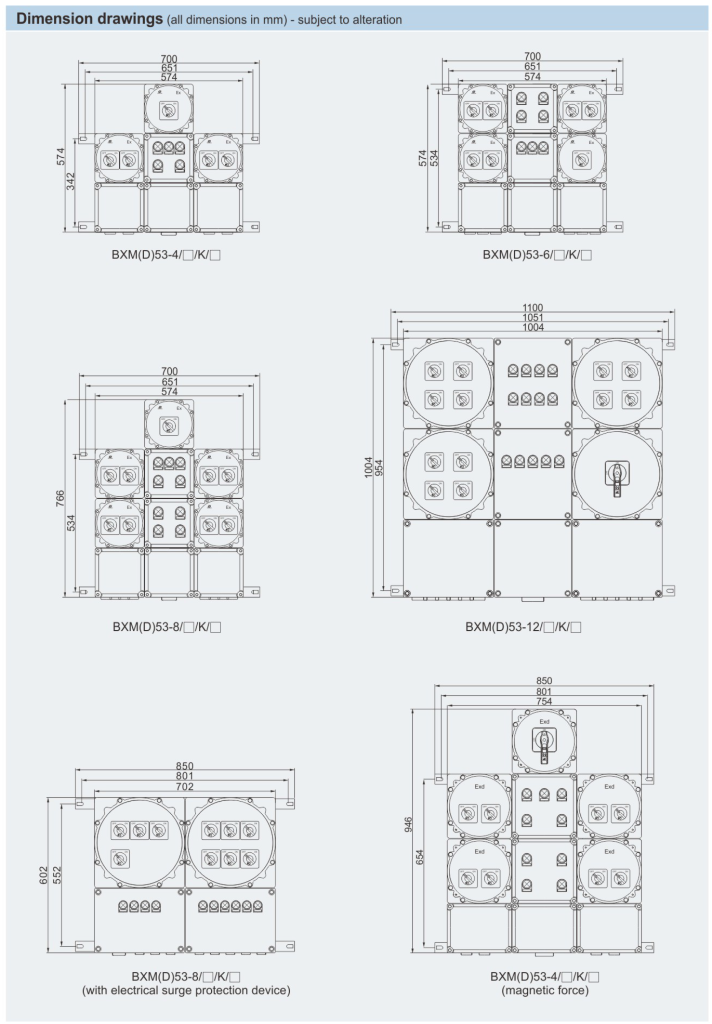 BXM(D)53 Series Explosion Proof Illumination Distribution Boxes (Ex D E IIC) IP66
