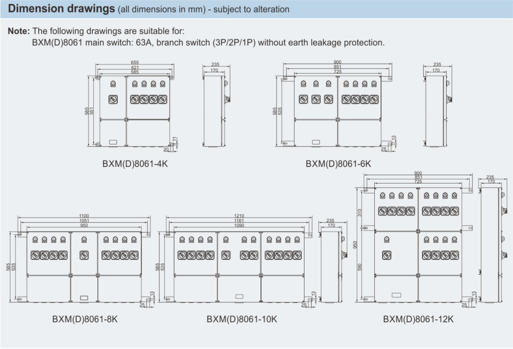 BXM(D)8061 Series Illumination Distribution Box Explosion Proof Stainless Steel