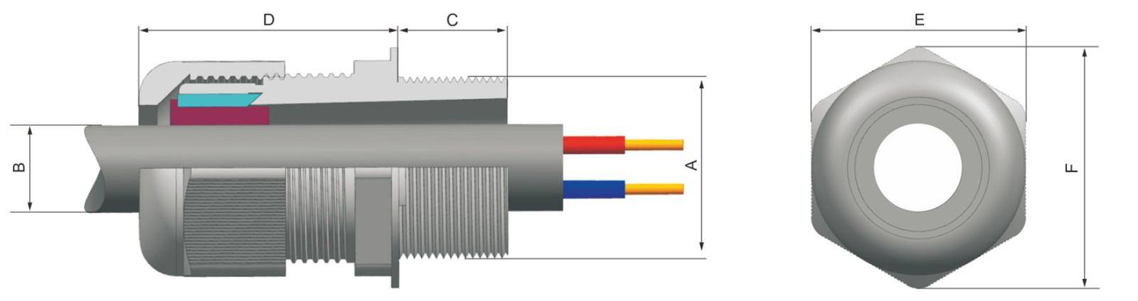 Série DQM-I Extincteur de câble Gland M G Type Plastique Non blindé Matériau